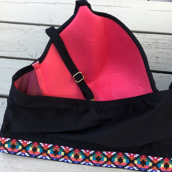 Cacique Balconette Geometric Band Underwire Bikini Swimsuit Top - Picture 9 of 16